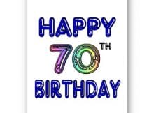 Felicitaciones de cumpleaños para 70 años